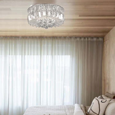 LED, Metal Ceiling Fitting with Glass and Crystals CF011/9